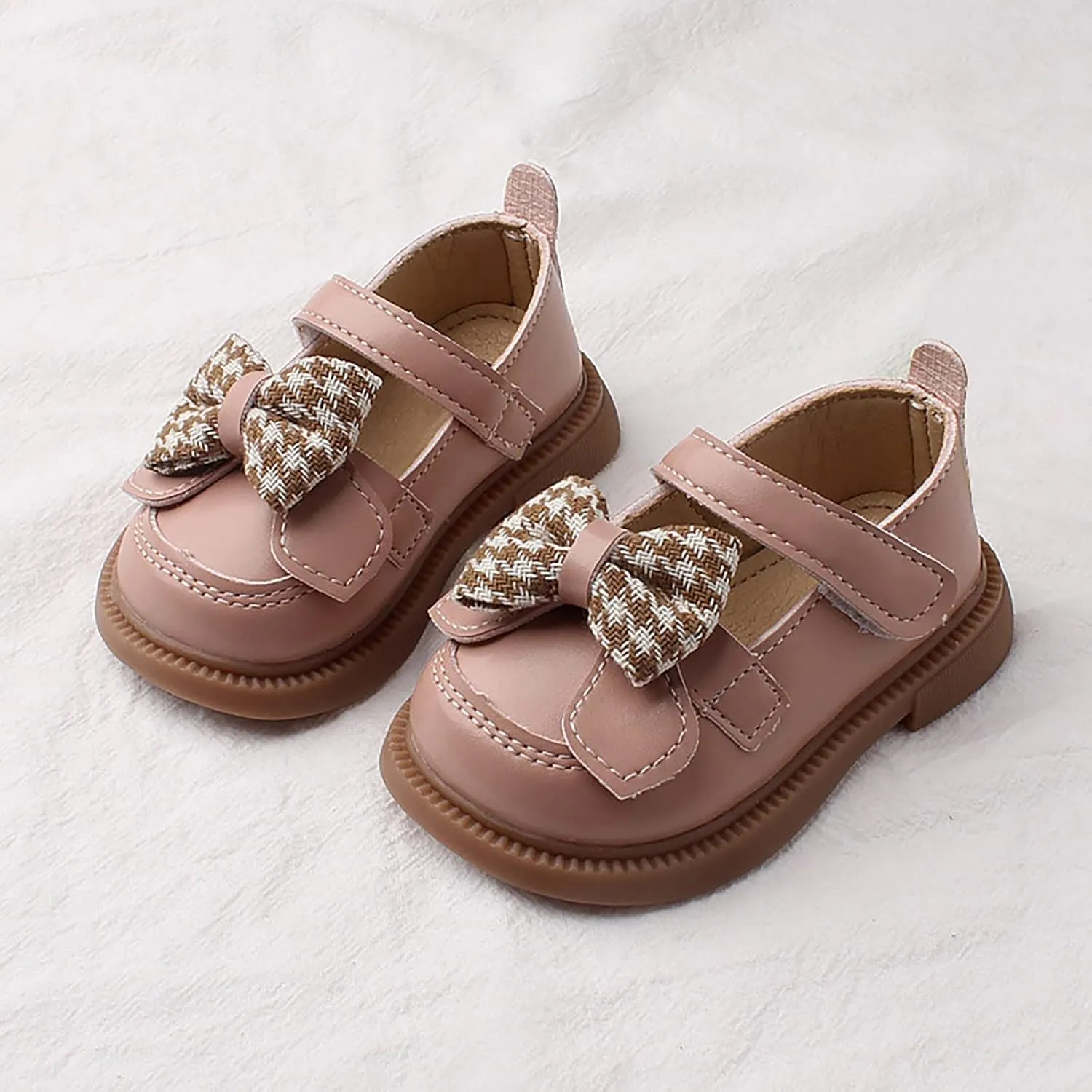 Toddler Girl School Uniform Shoes Baby Girls Mary Jane Shoes Soft Bottom Bow Tie Shoes for Girl Flat Kid Shoes