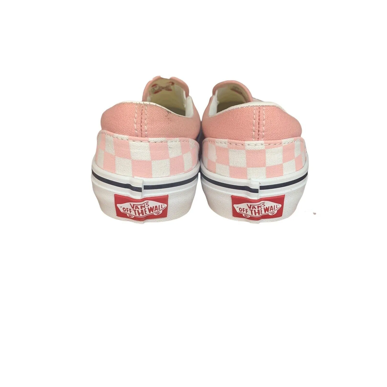 Vans Girl's (Kids) Asher Checkerboard Pink Slip On Skate Shoes-Sz 3
