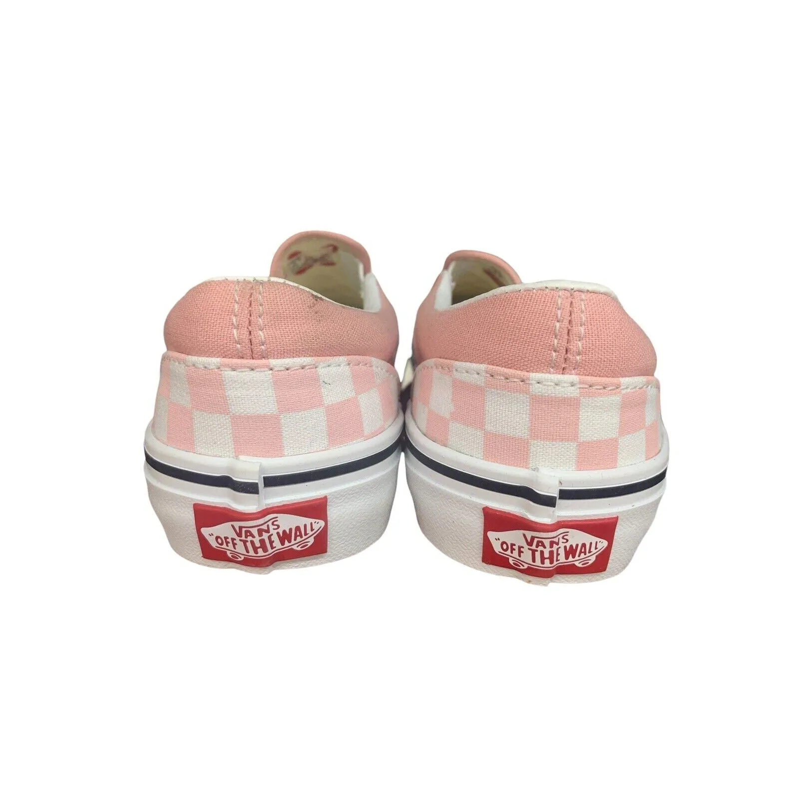 Vans Girl's (Kids) Asher Checkerboard Pink Slip On Skate Shoes-Sz 3