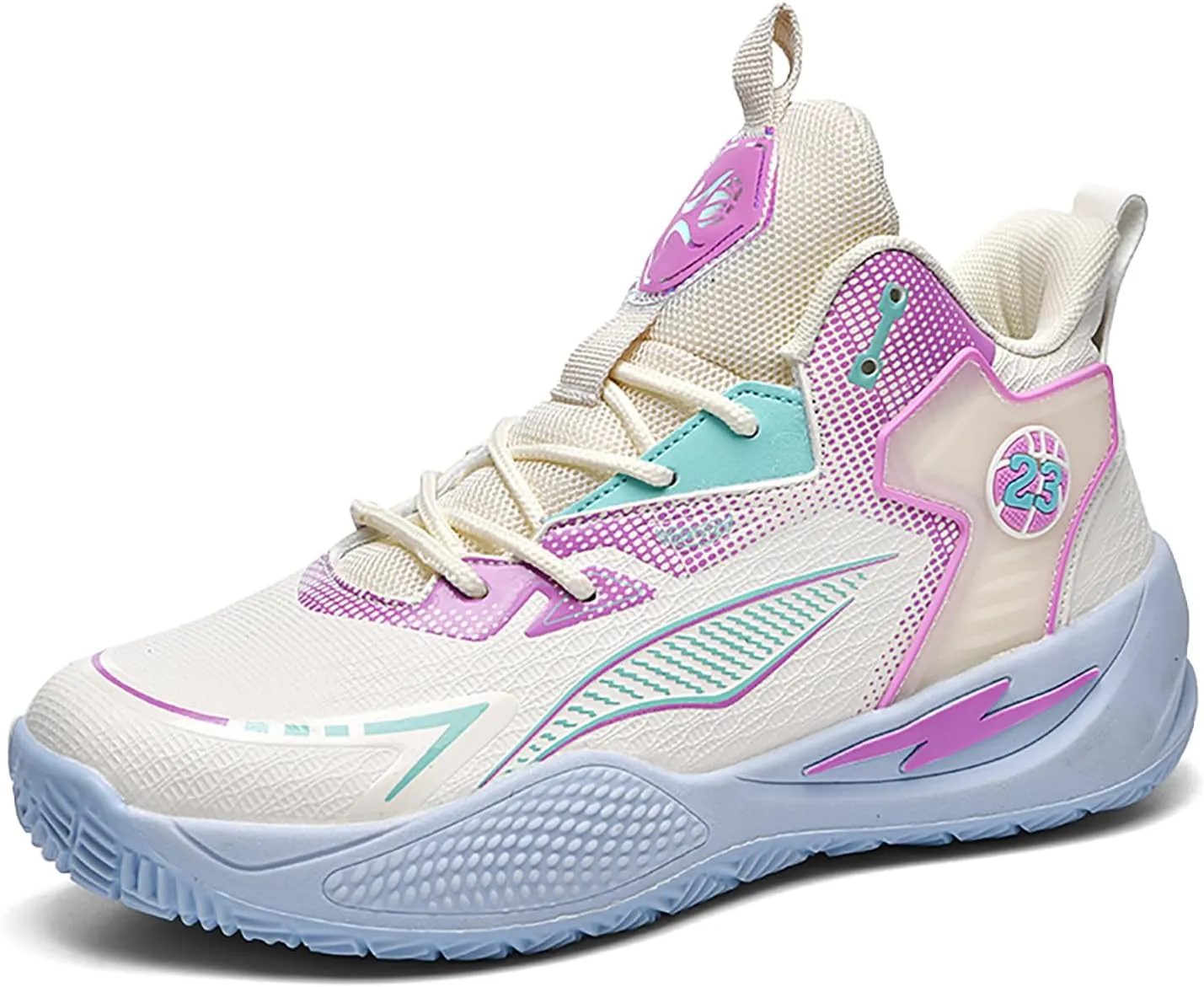 Women's Men's High-Top Basketball Shoes Breathable Anti-Slip and Wear-Resistant Soles Running Shoes Graffiti Design Fashionable Sports Shoes