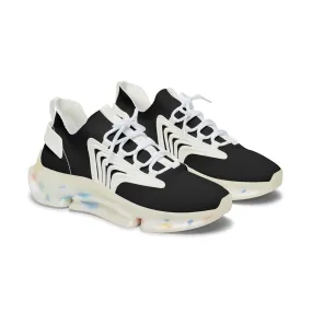 Women's Mesh Sneakers - Black with White Soles